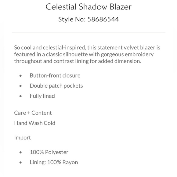 FREE PEOPLE NWT- Celestial Shadow Blazer - Picture 3 of 6